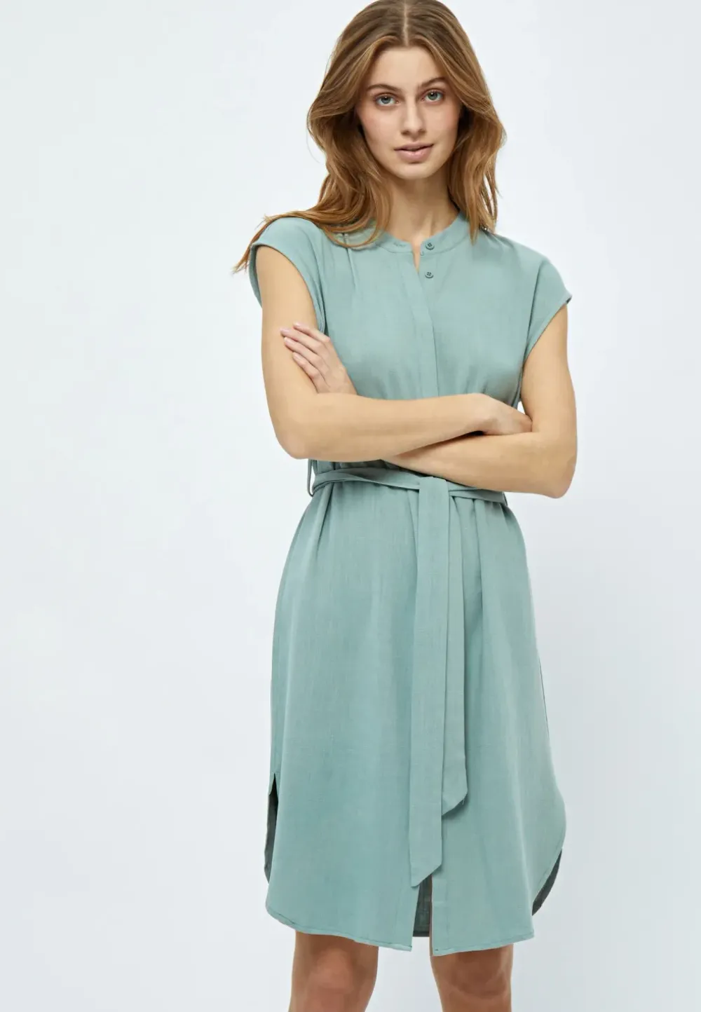 Outlet Belis Short Sleeve Midcalf Shirt Dress3006 Lichen Mint Jurken