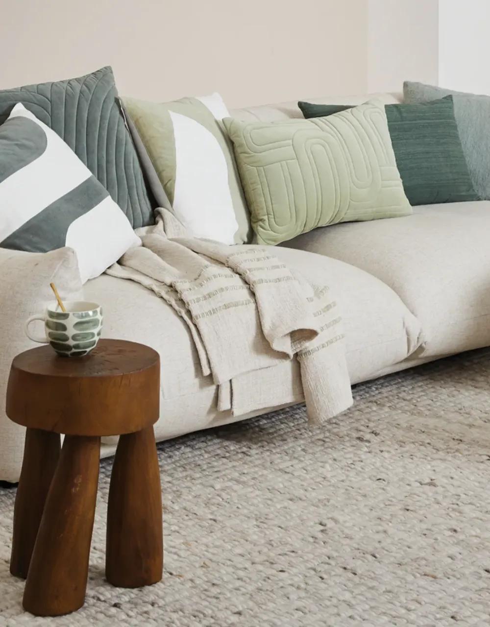 New Cushion Blocking A spray green - 1 Kussens & Plaids