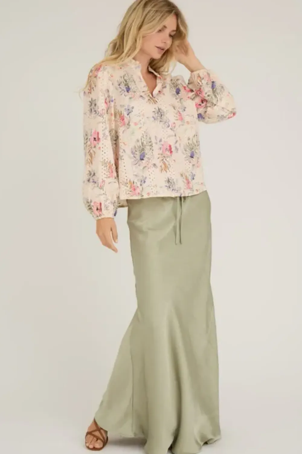 Fashion Emily skirt859 Dusty green Rokken