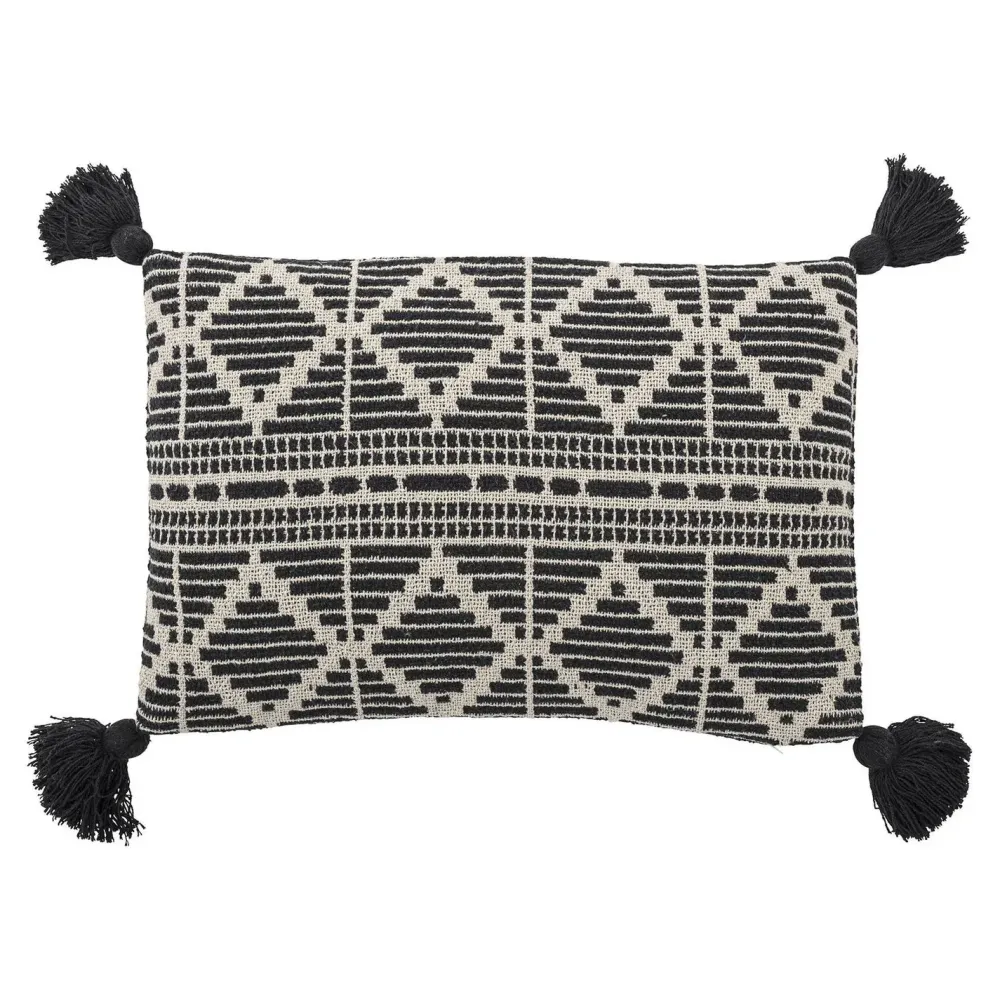 Hot Kussen Gutte recycled cotton - zwart/wit Kussens & Plaids