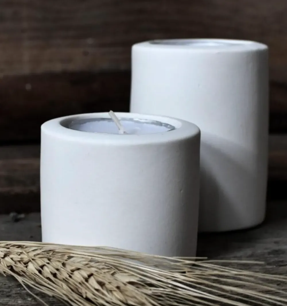 Best Lekvall - Large white tealight holder Kaarsen & Kandelaars