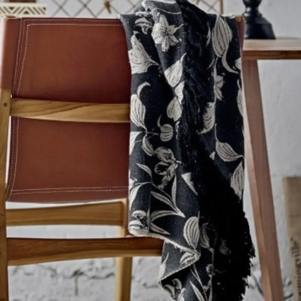 Discount Mali Throw, Black, Recycled Cotton | L160xW130 cm Kussens & Plaids | Cadeau