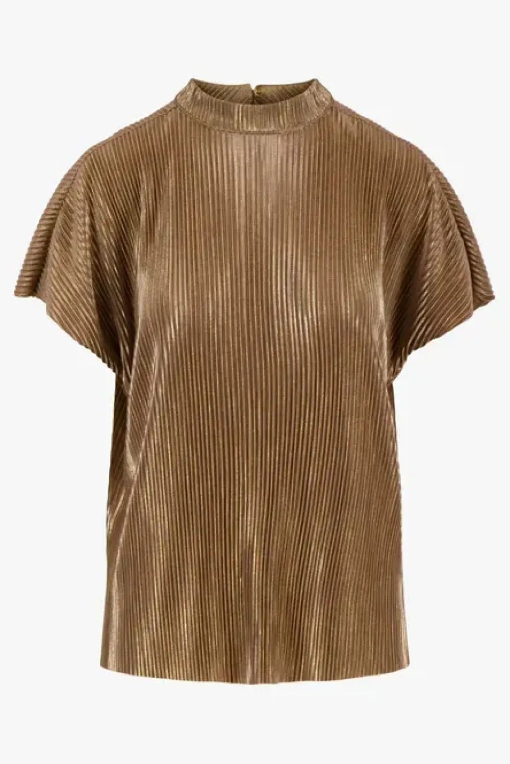 Clearance plisse turtle top champagne goud Shirts & Tops
