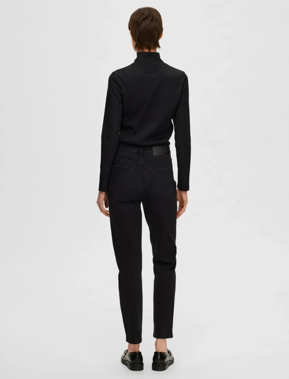Hot # SLFAMY HW SLIM BEAUTY BLA JEANS U NOOSBlack Denim Jeans