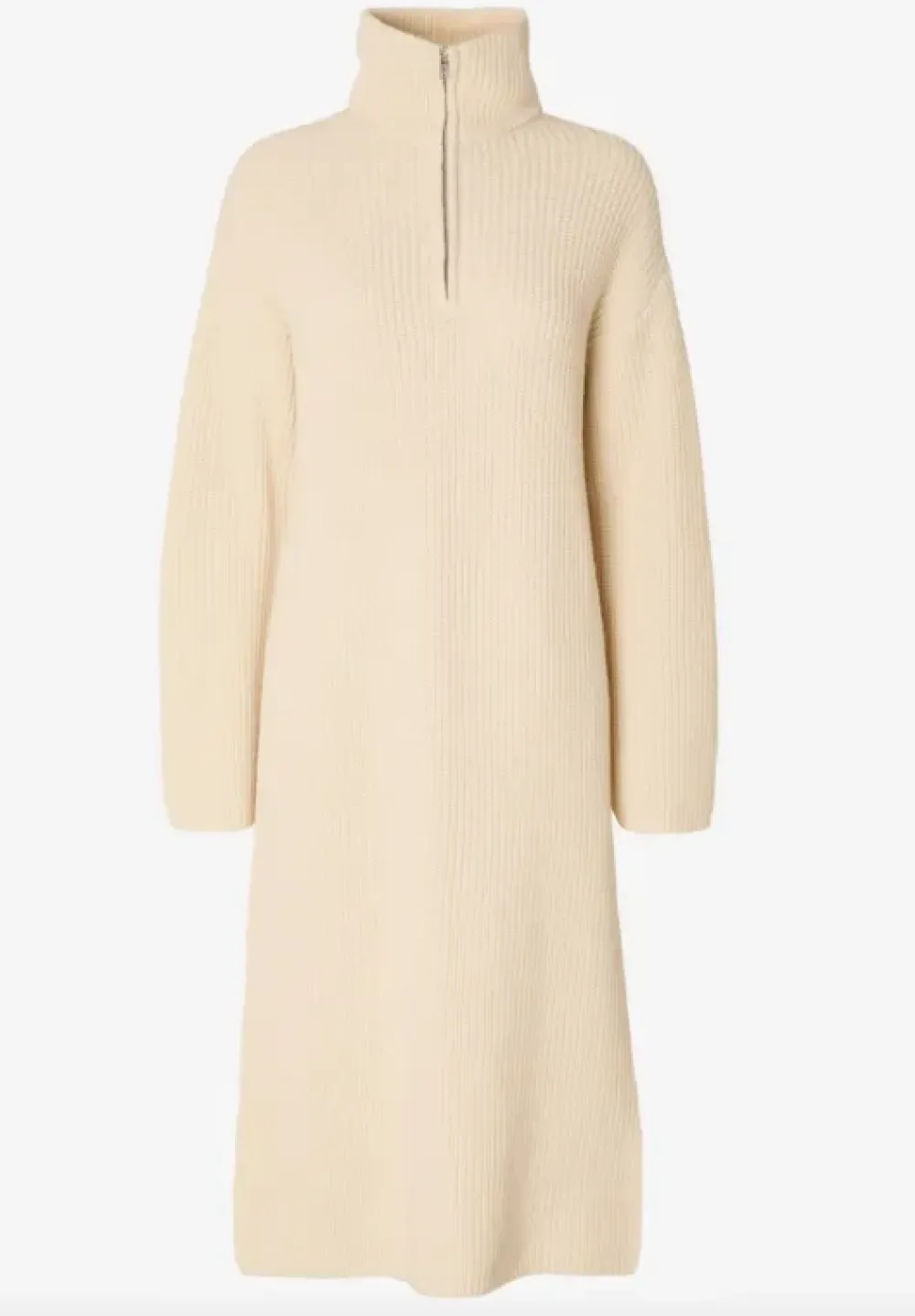 New SLFBLOOMIE LS KNIT DRESS HALF ZIPBirch Jurken