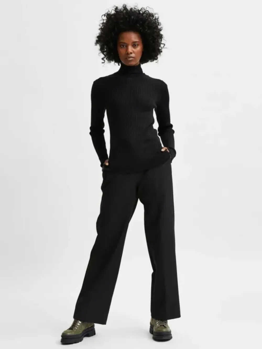 Hot SLFCOSTINA - longsleeve knit rollback - black Shirts & Tops