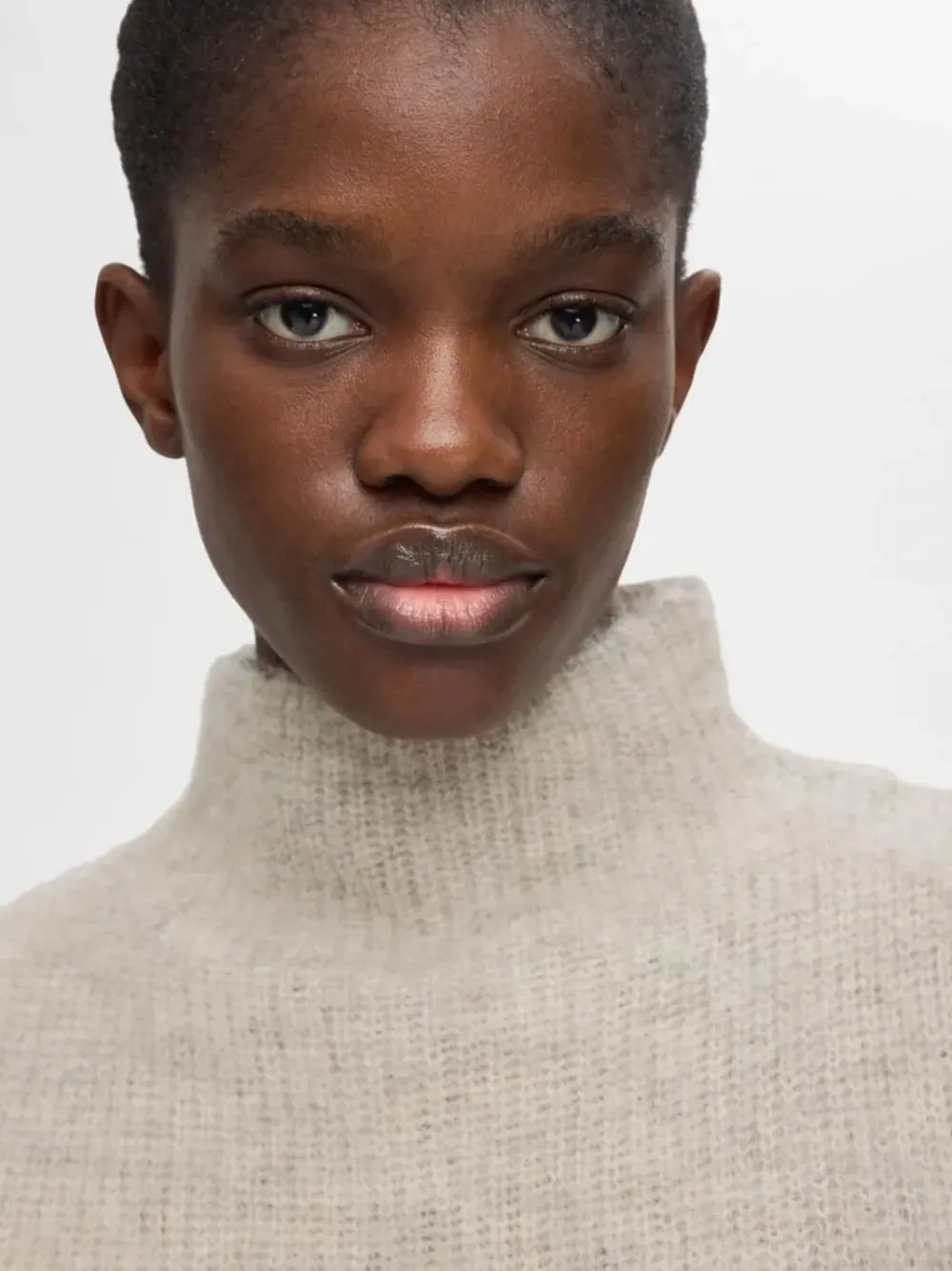 Hot SLFEMILI SL KNIT HIGH NECK TOPDove BIRCH Shirts & Tops | Truien & Sweaters