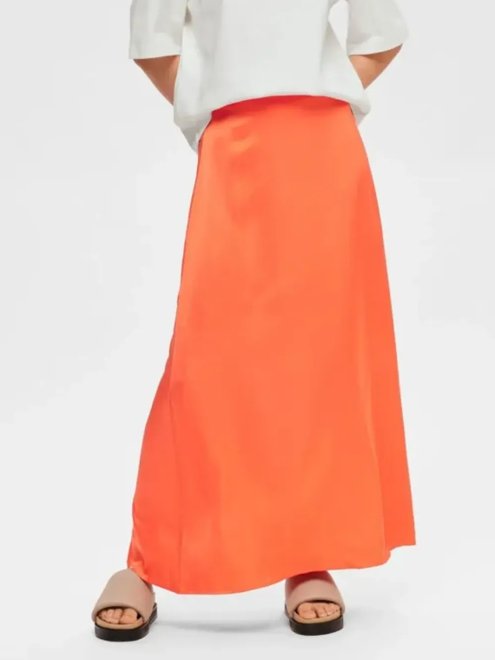Fashion SLFFRANZISKA HW ANKLE SATIN SKIRT BEmberglow Rokken