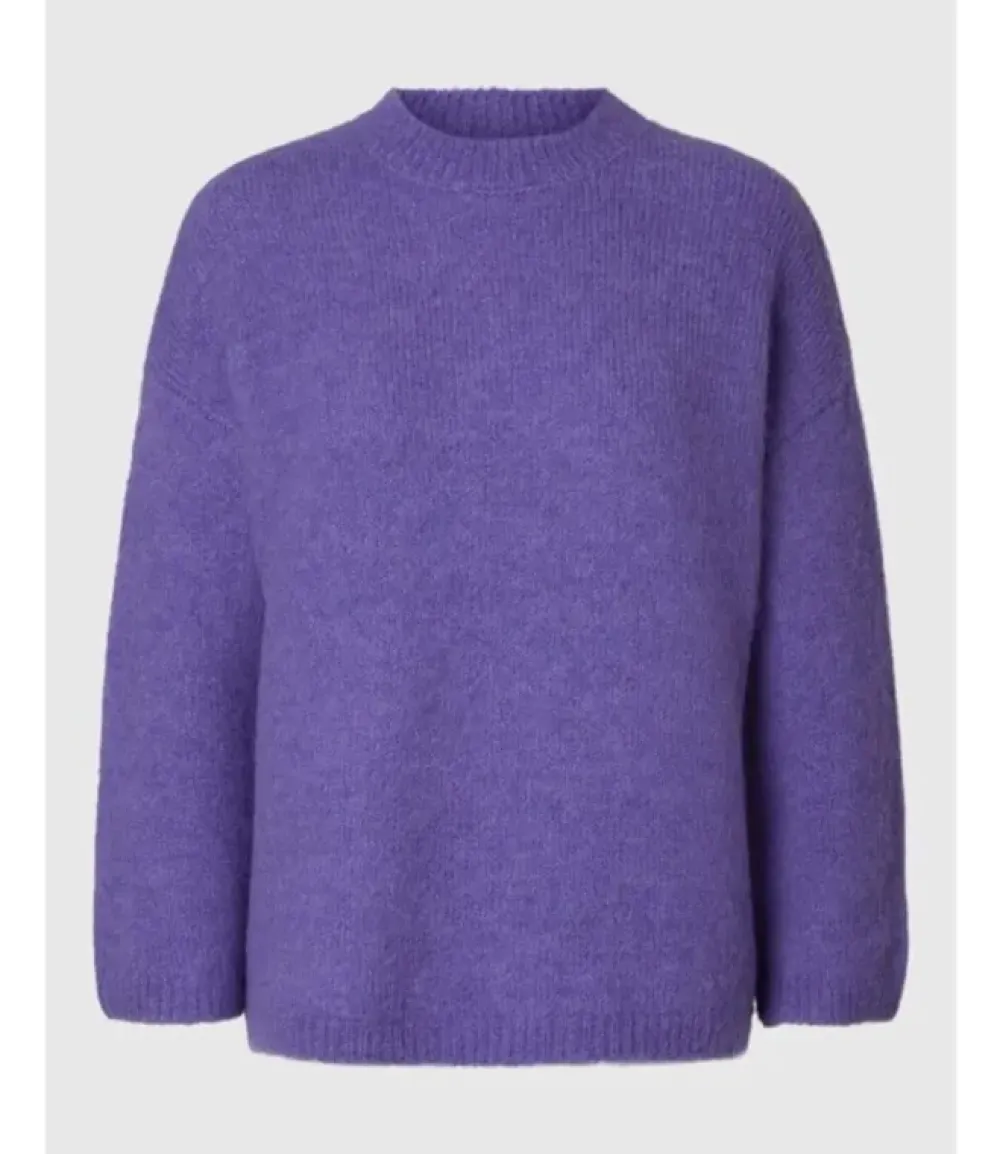 Best SLFGABELLA LS KNIT O-NECK CAMPPaisley Purple Truien & Sweaters