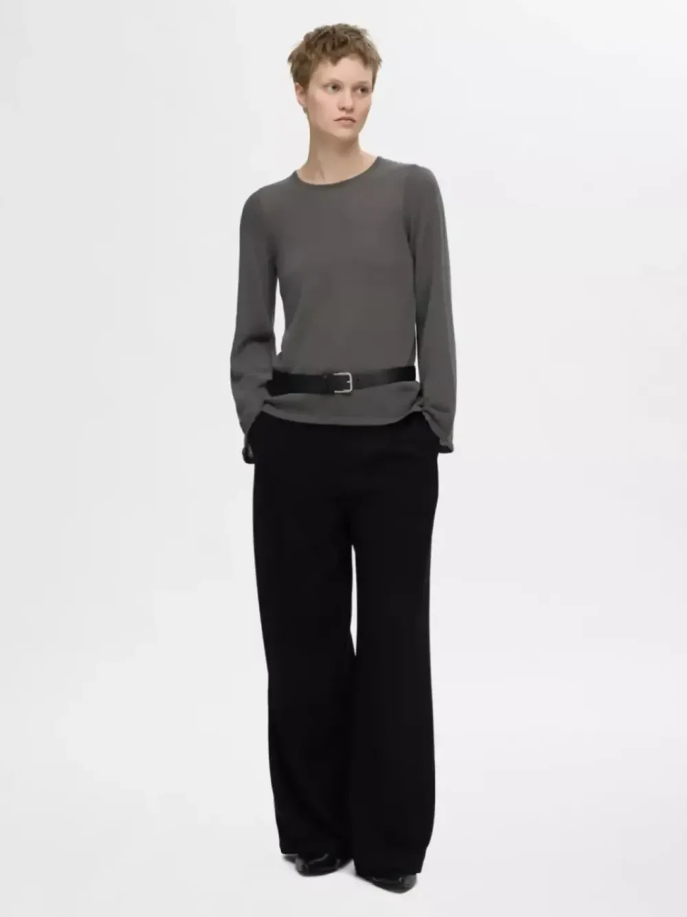 Hot SLFMOON SUS LS KNIT O-NECKVolcanic Ash Truien & Sweaters