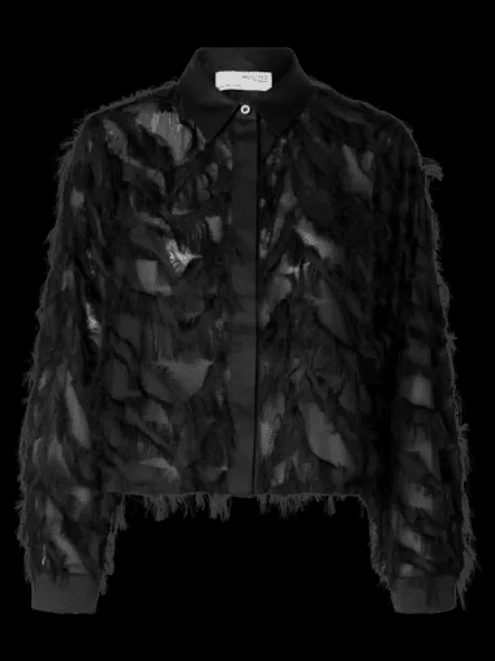 Clearance SLFMYLINE LS FLUFFY CROPPED SHIRT BBlack Blouses