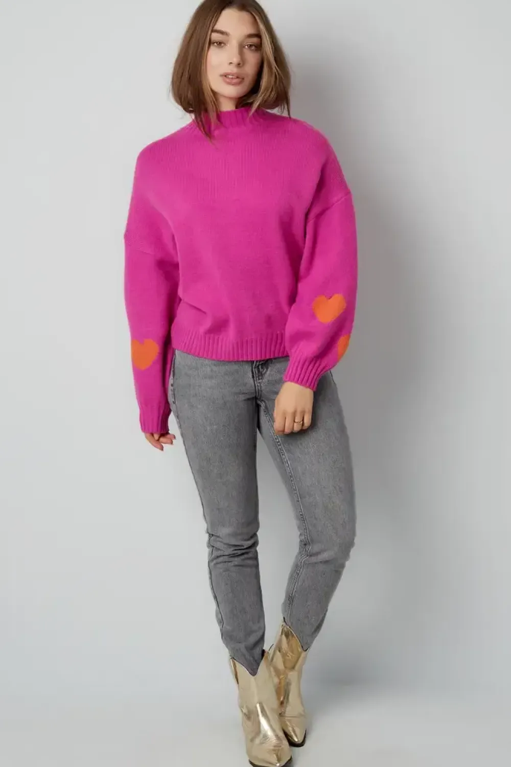 Outlet Trui Knit sweater - fuchsia Truien & Sweaters