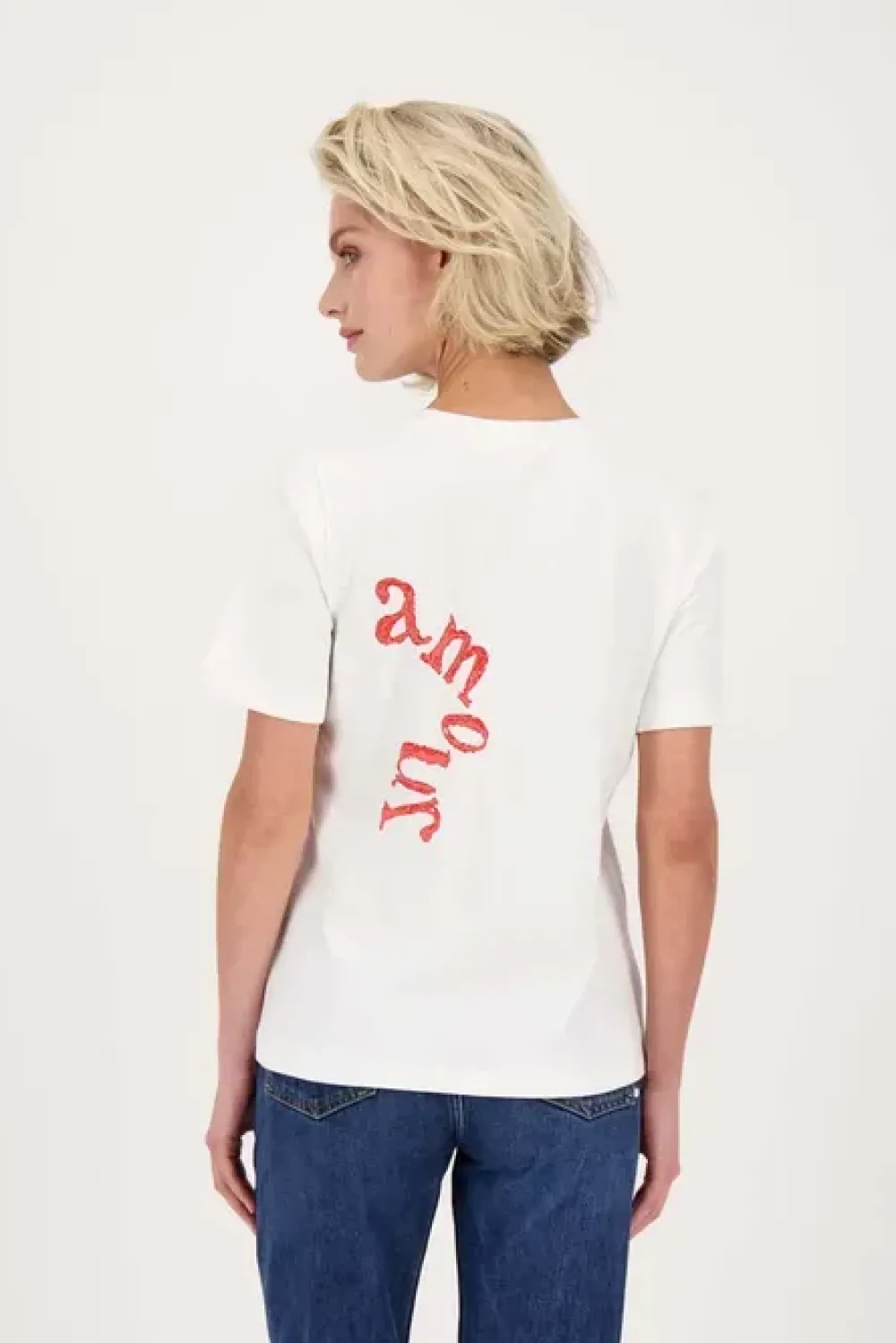 Online T-shirt korte mouw met print amour wit Shirts & Tops