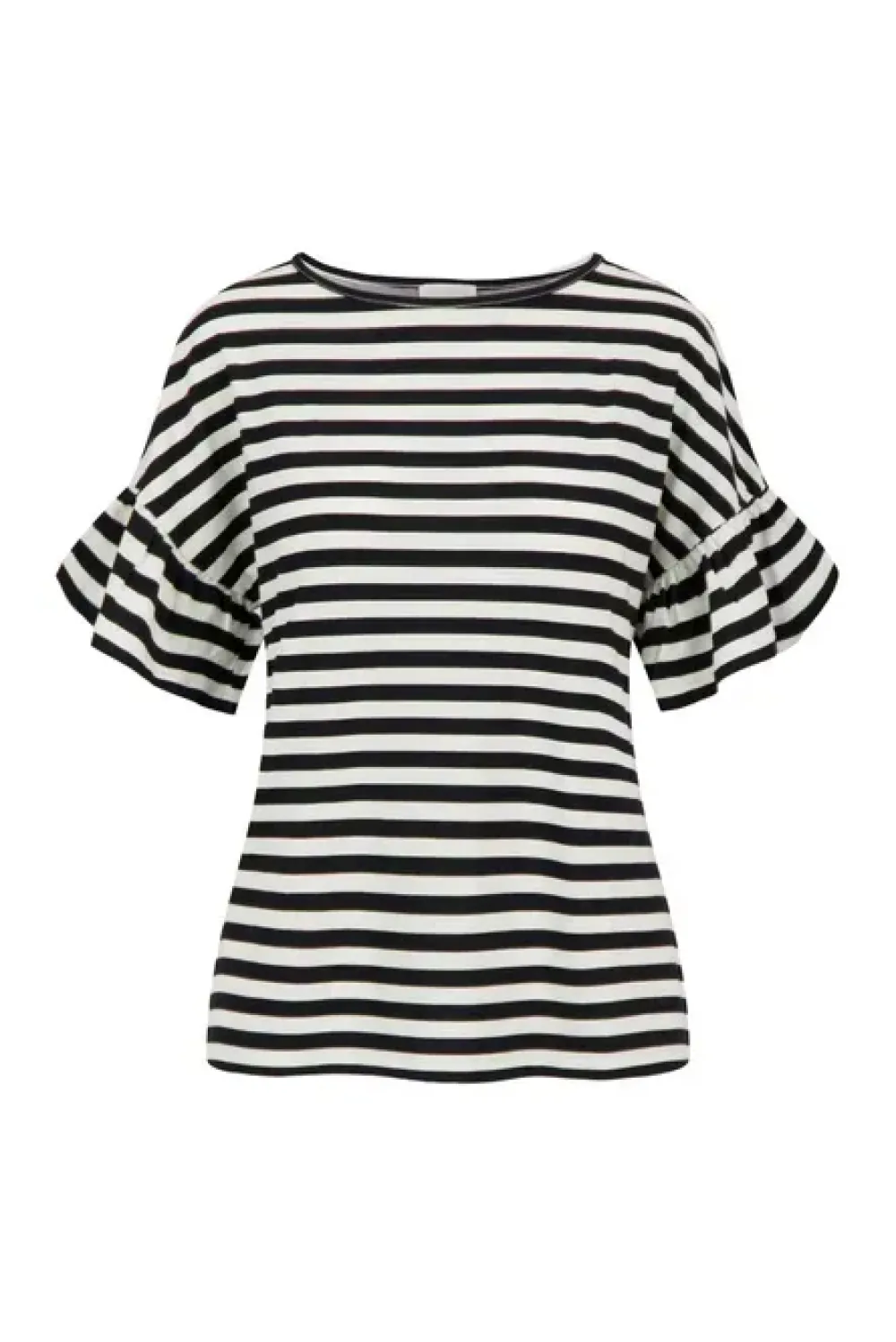 Hot T-shirt met vlindermouw gestreept off white / zwart Shirts & Tops